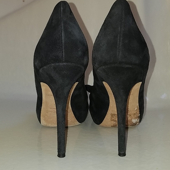 Kate Spade black suede peep toe heels - Picture 5 of 7